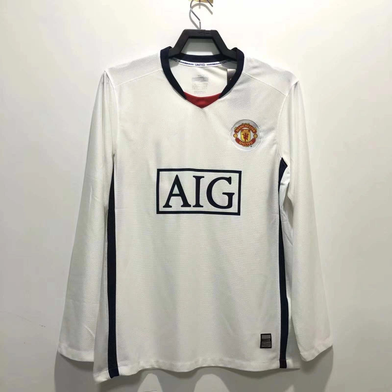 0809 season Manchester United away Long sleeved retro Fan version