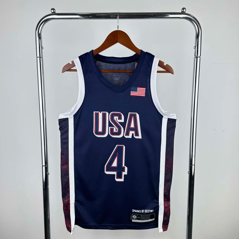 2024 USA national team  dark blue 4 Curry