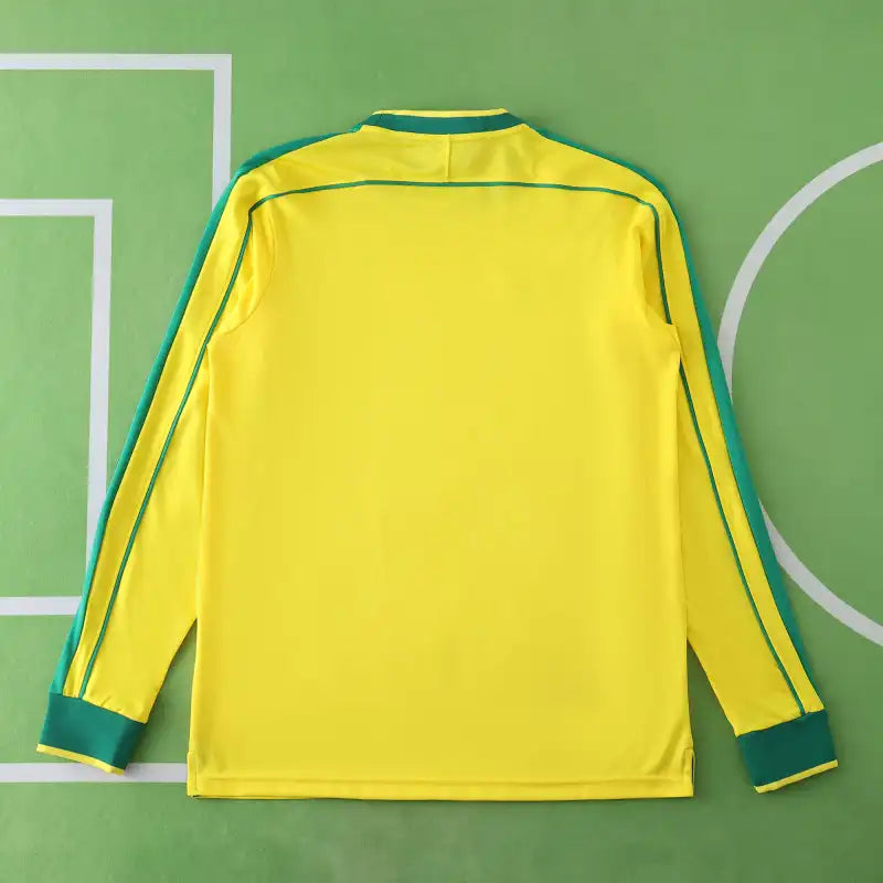 1998 retro Brazil home Long sleeved retro Fan version