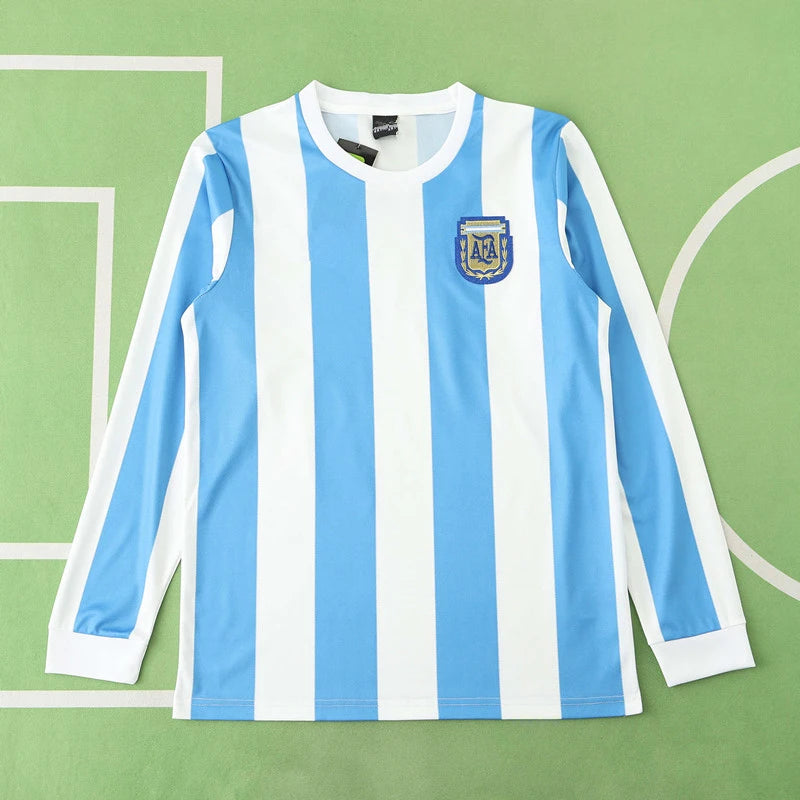 86 season Argentina home Long sleeved Fan version