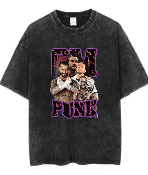 cm punk Vintage t-shirt  2506B090