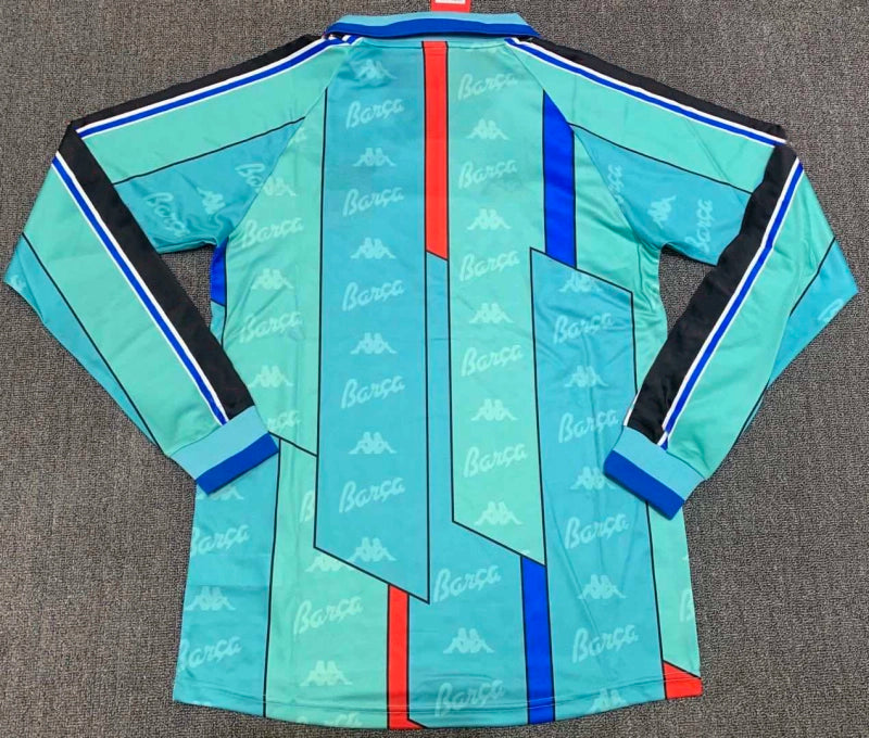 9697 season  Barcelona away long sleeved retro Fan version