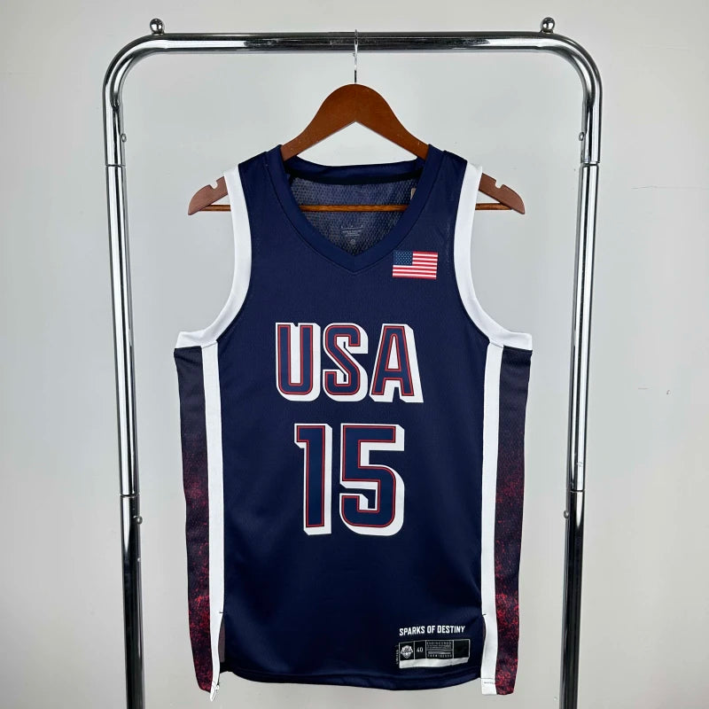 2024 USA national team dark blue 15 Booker
