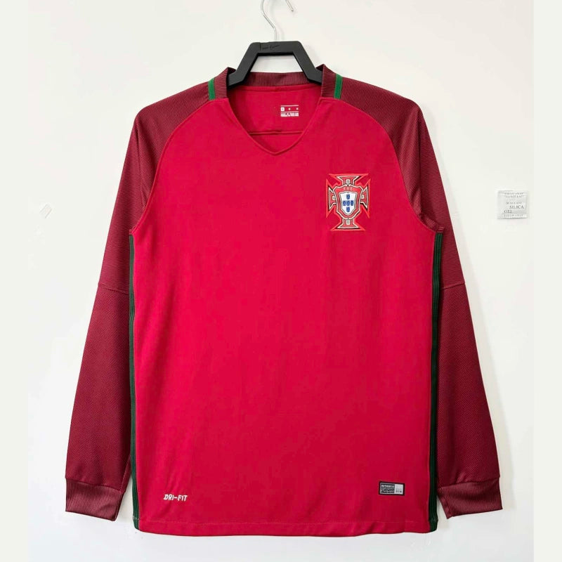 2016 season Portugal Home Long Sleevesd retro Fan version