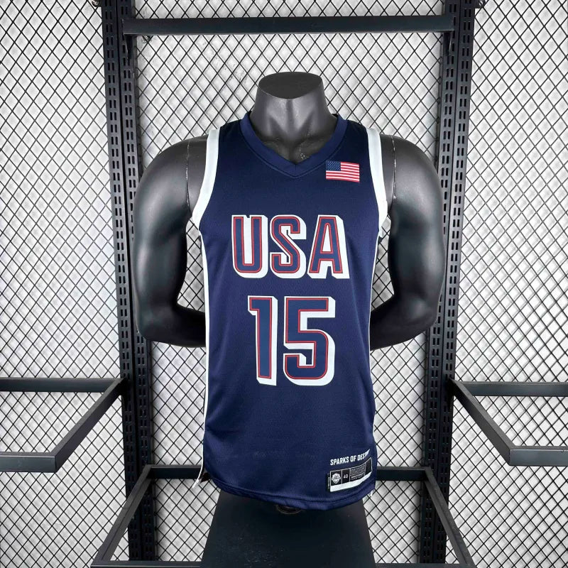 2024 USA national team dark blue 15 Booker