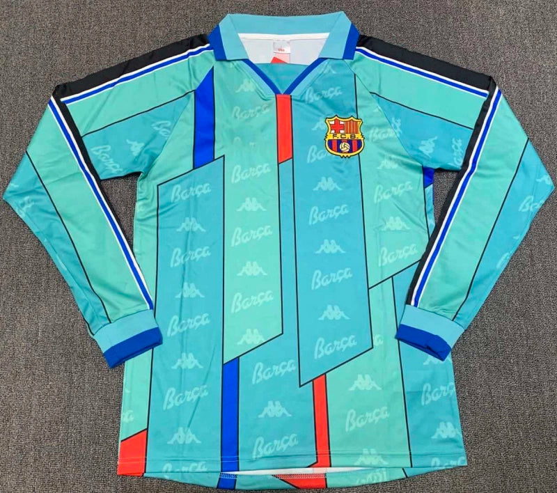 9697 season  Barcelona away long sleeved retro Fan version