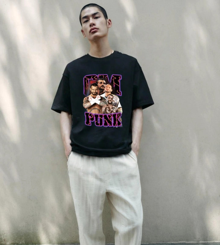 cm punk Vintage t-shirt  2506B090