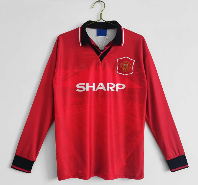 9496 season Manchester United Home Long sleeved retro Fan version