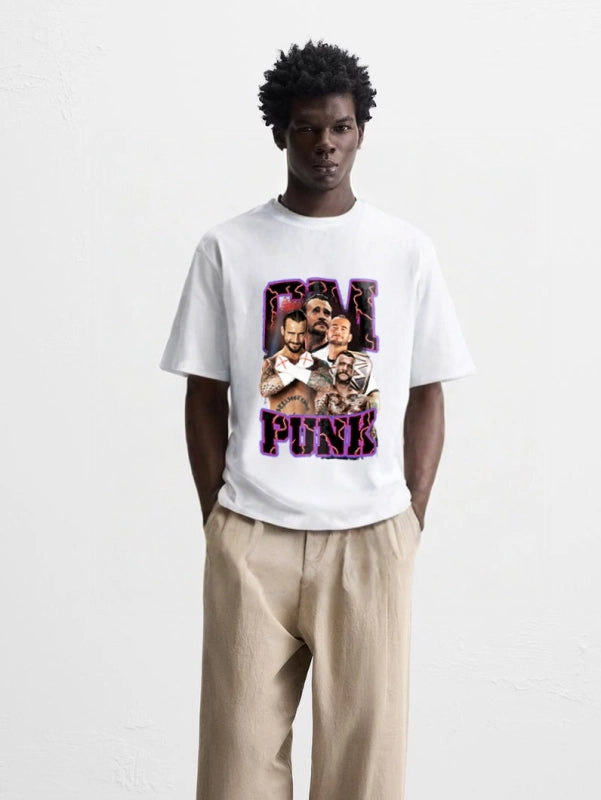 cm punk Vintage t-shirt  2506B090