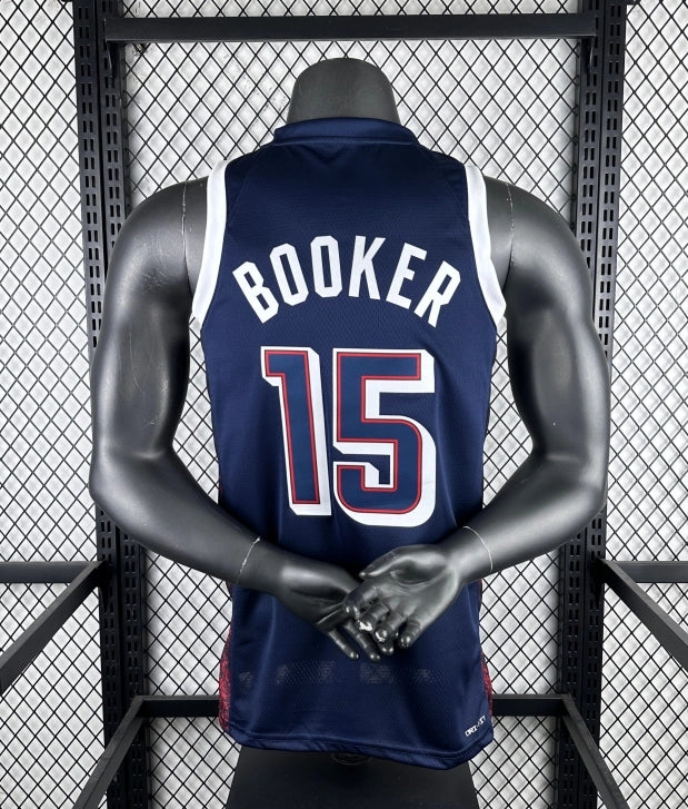 2024 USA national team dark blue 15 Booker
