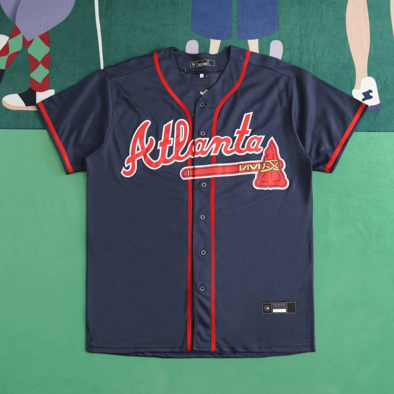 MLB atlanta braves navy blue13NO