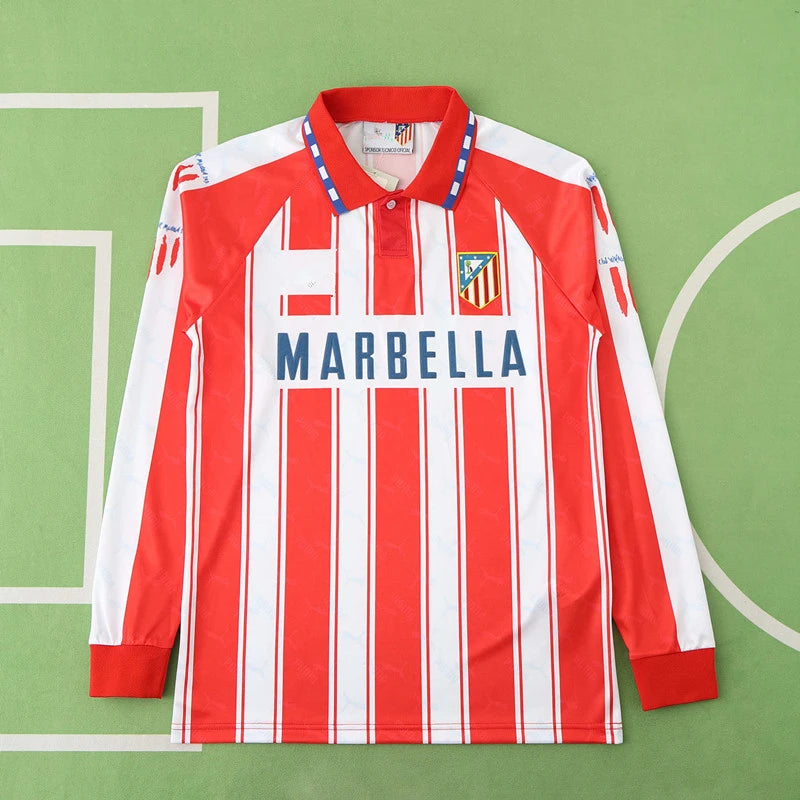 9495 season Club Atlético de Madrid home Long sleeved retro Fan version
