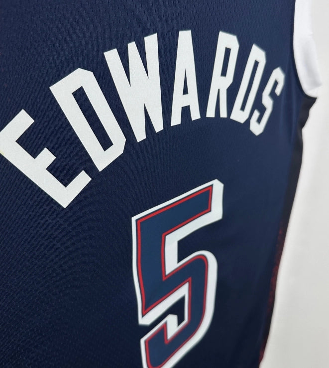 2024 USA  national team dark blue 5 Edwards