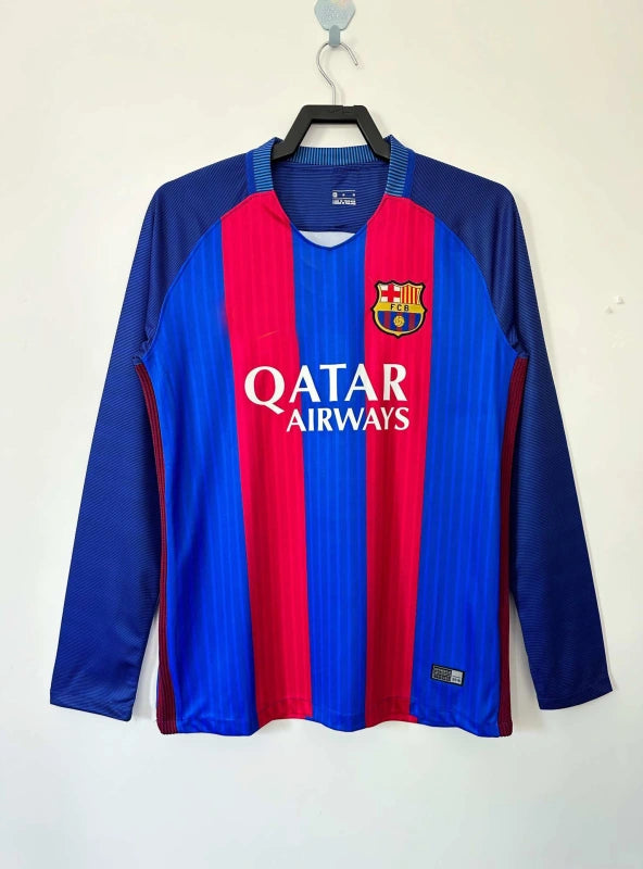 1617 season Barcelona Home Long Sleevesd retro Fan version