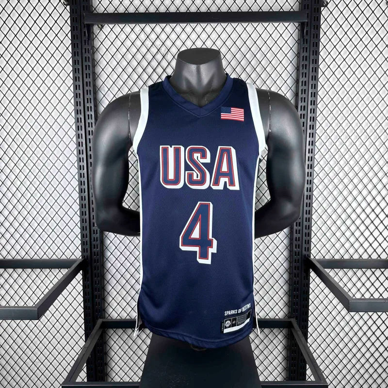 2024 USA national team  dark blue 4 Curry