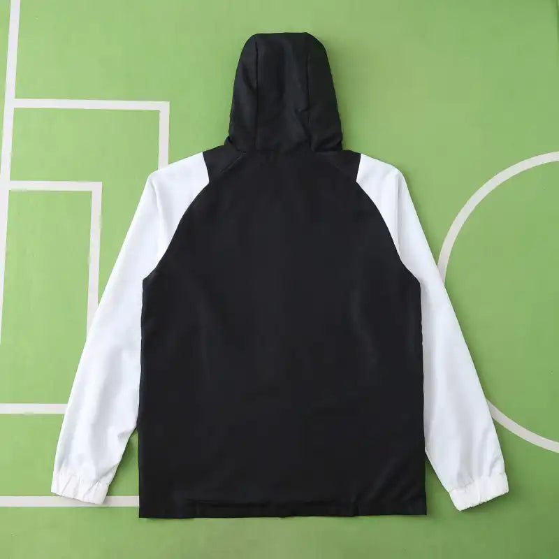 2526 Real Madrid CF black Hooded windbreak